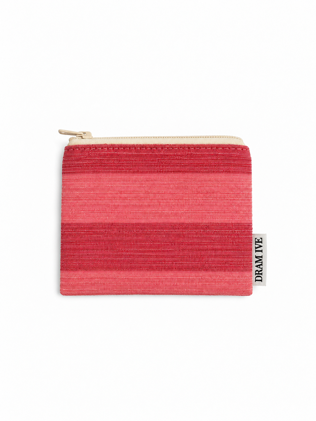 Mini Flat Pouch — Red & Pink Stripes
