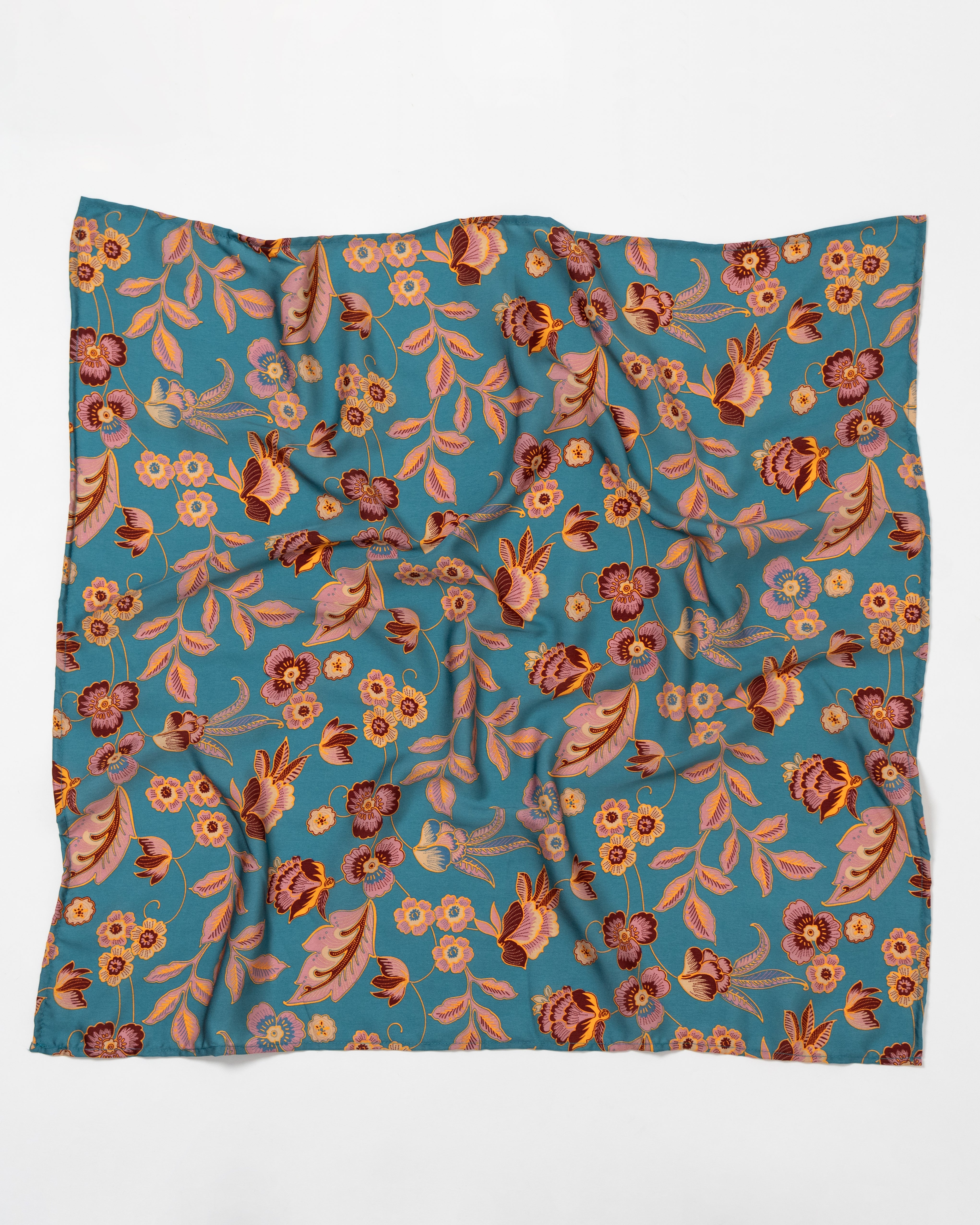 Lenço quadrado estampado floral