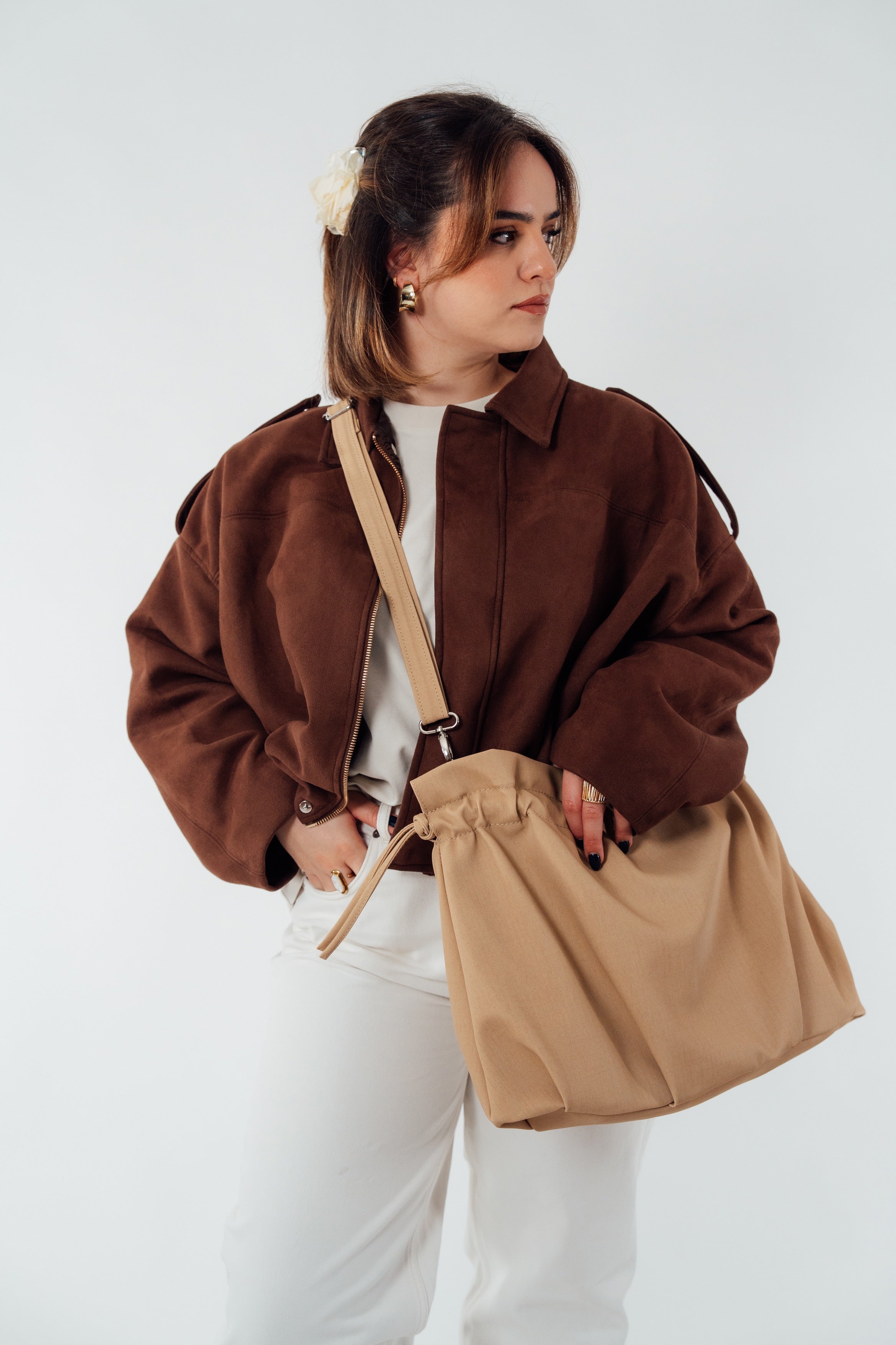 Nora Shoulder & Crossbody Bag – Beige