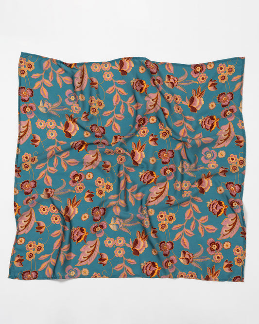 Lenço quadrado estampado floral