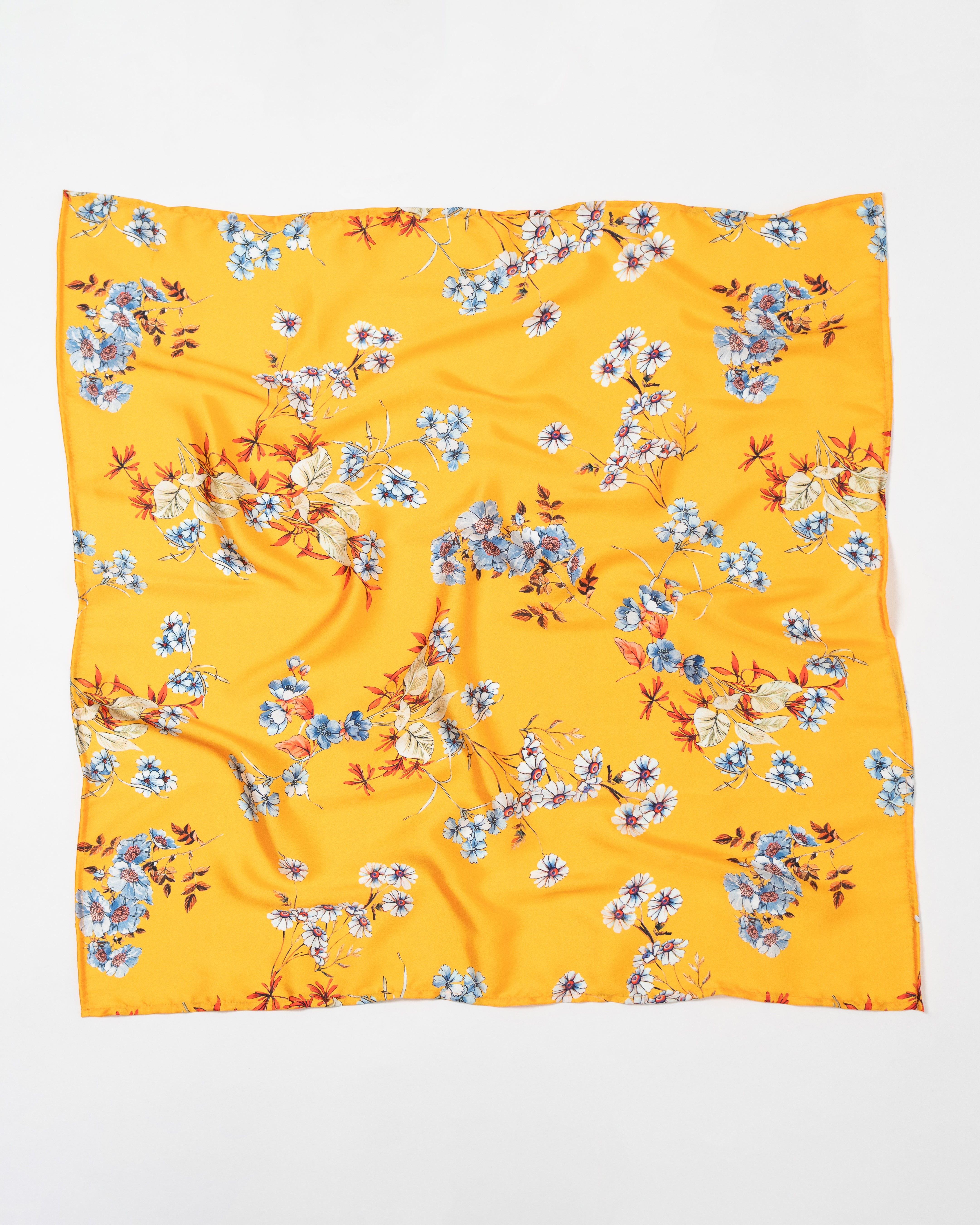 Lenço quadrado estampado floral