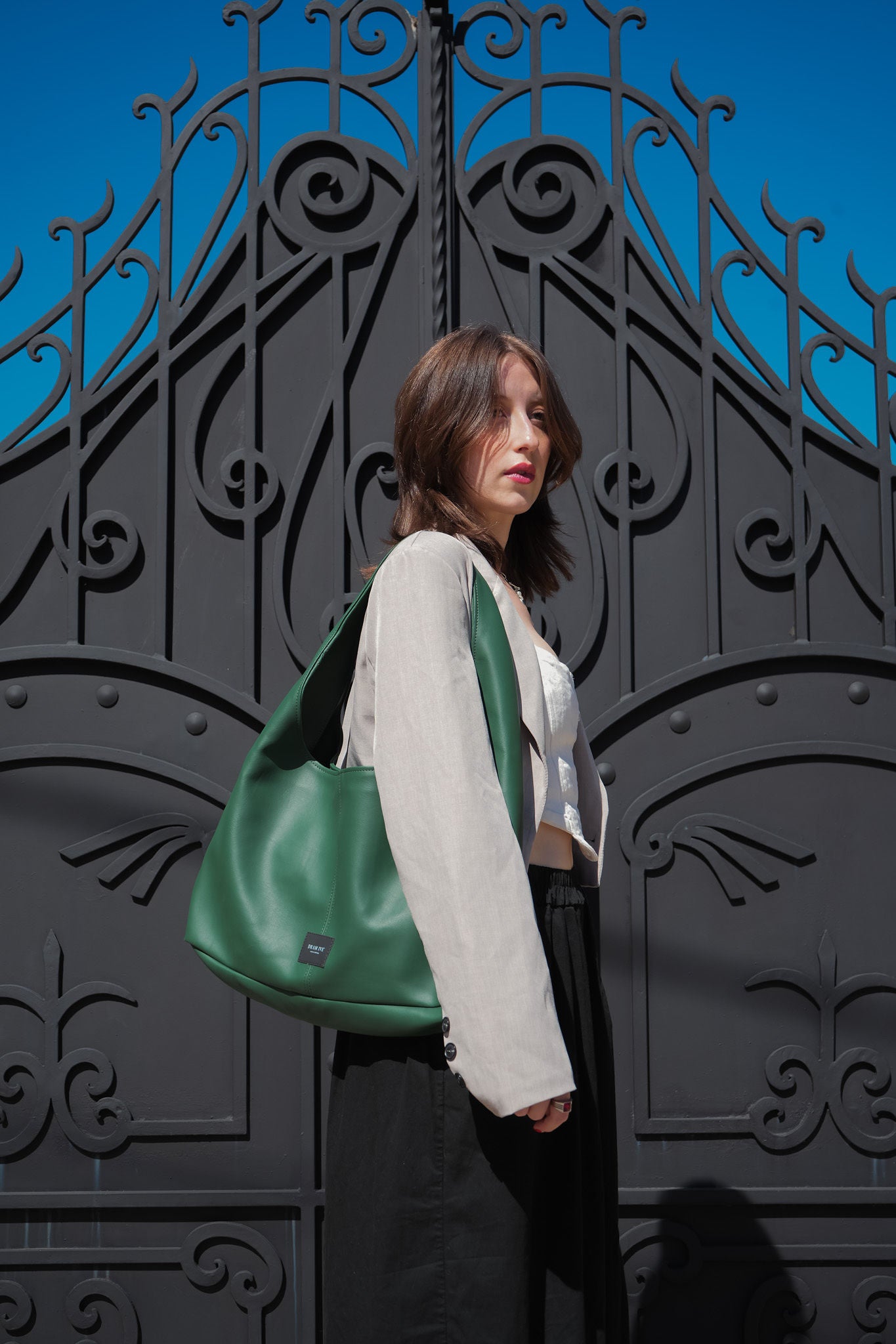 Bolso de hombro solemne Burdeos