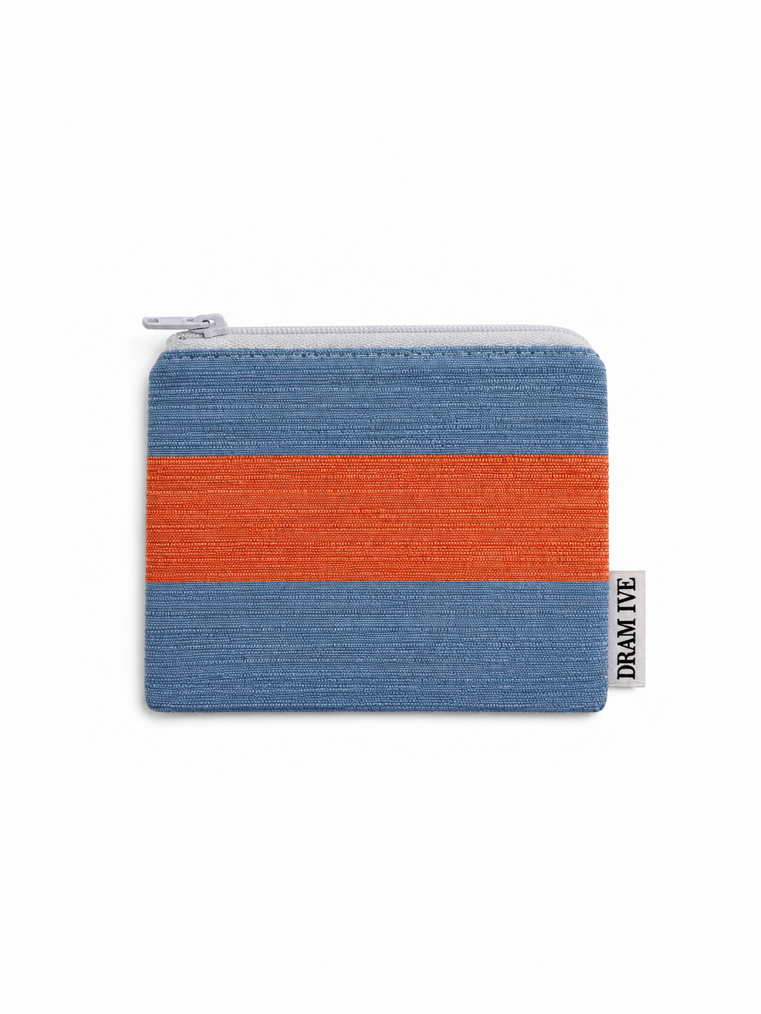 Mini Flat Pouch — Blue & Orange Stripes