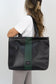 Two-tone black and green shopper